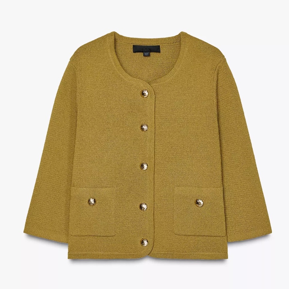 ZARA Knit Cardigan with golden buttons 2756/010 - Picture 8 of 15